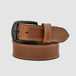 Texhide Stitched Stylish Leather Belt For Men (Black, Brown, Tan)