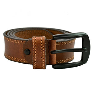 Texhide Stitched Stylish Leather Belt For Men (Black, Brown, Tan)