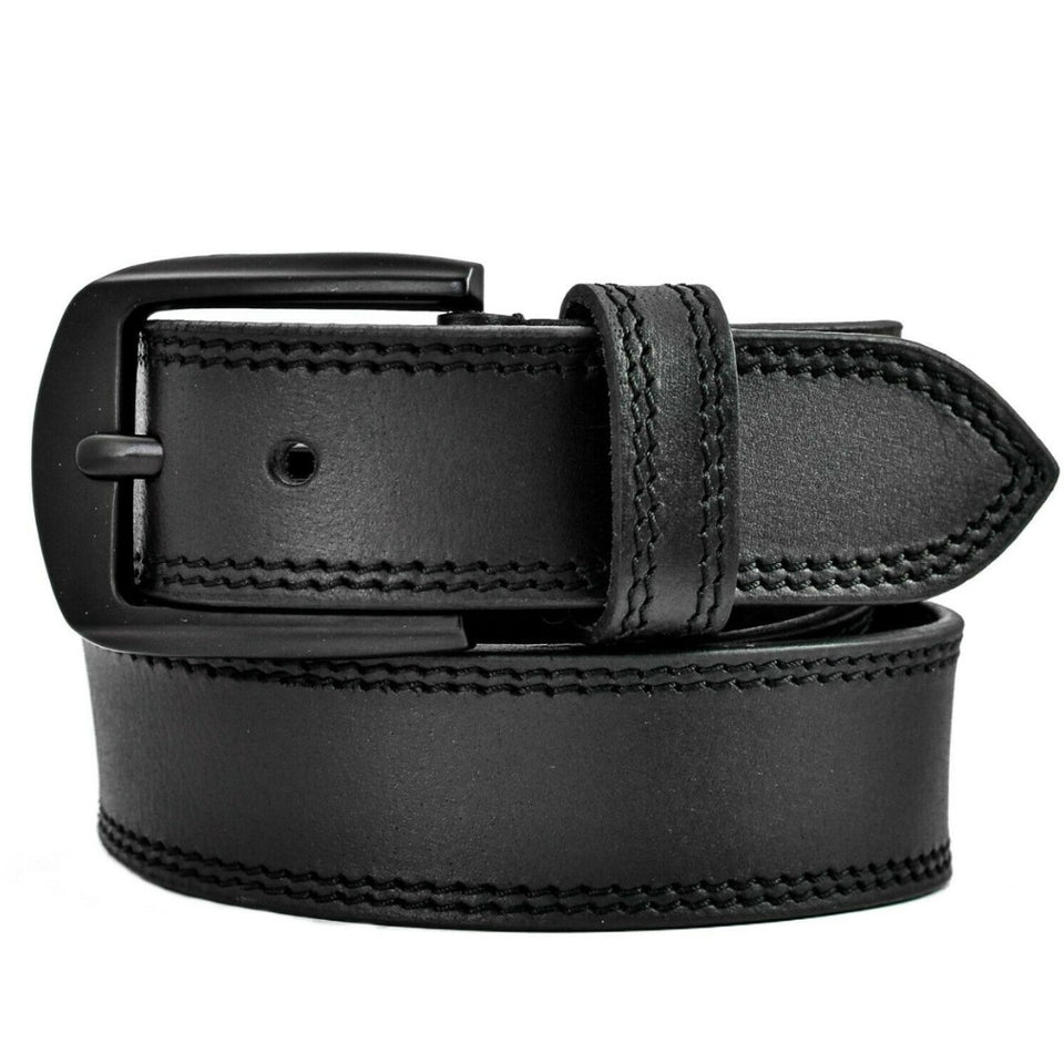 Texhide Stitched Stylish Leather Belt For Men (Black, Brown, Tan)