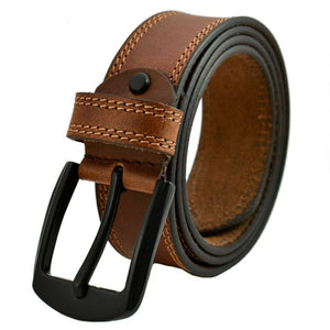 Texhide Stitched Stylish Leather Belt For Men (Black, Brown, Tan)