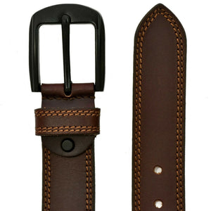 Texhide Stitched Stylish Leather Belt For Men (Black, Brown, Tan)