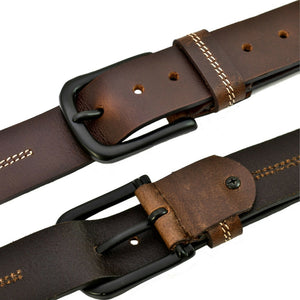 Texhide Casual Stitched Leather Belts for Men (Black,Brown)