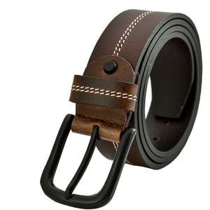 Texhide Casual Stitched Leather Belts for Men (Black,Brown)