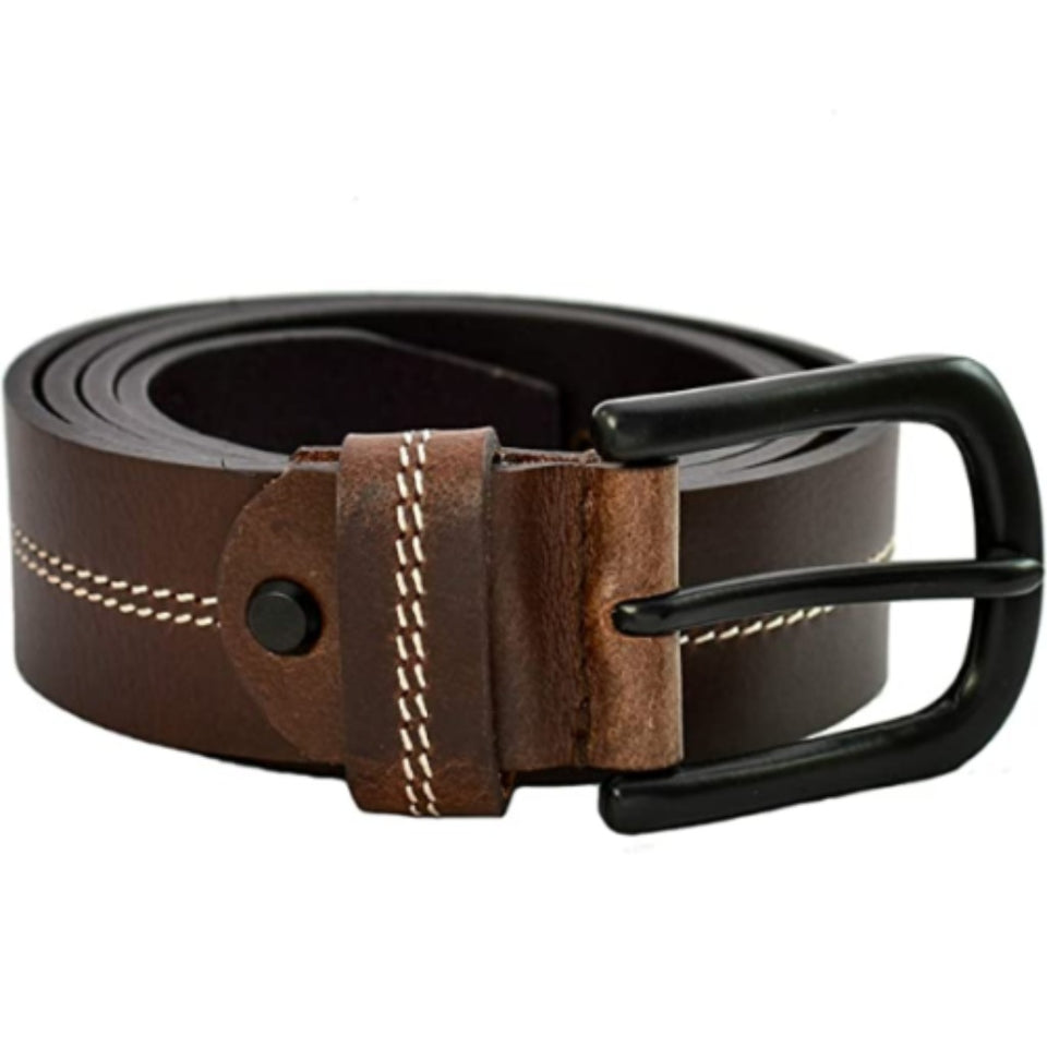 Texhide Casual Stitched Leather Belts for Men (Black,Brown)