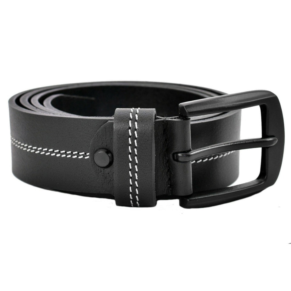 Texhide Casual Stitched Leather Belts for Men (Black,Brown)