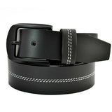 Texhide Casual Stitched Leather Belts for Men (Black,Brown)