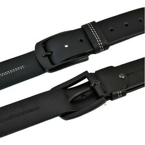 Texhide Casual Stitched Leather Belts for Men (Black,Brown)