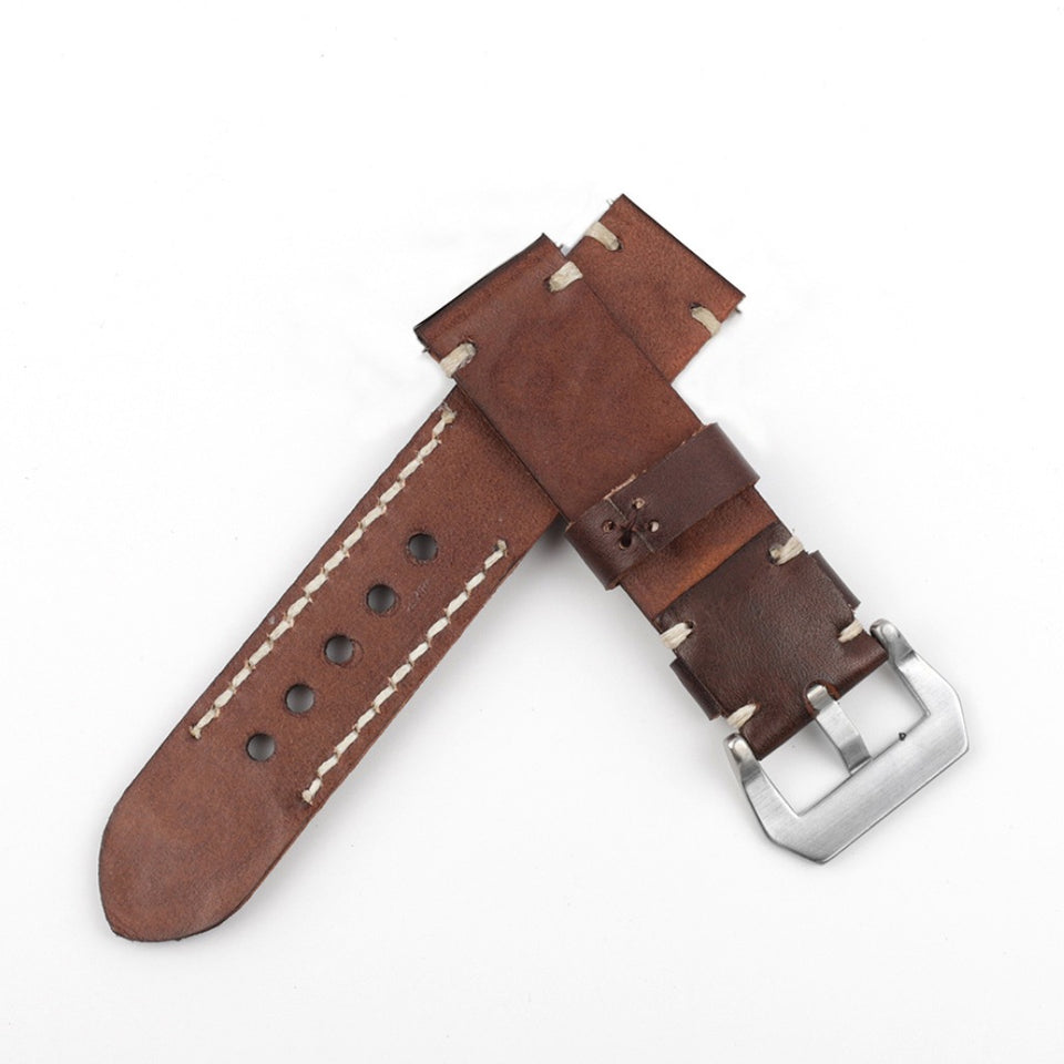 Texhide Stylish Watch Leather Strap For Men (Black, Brown, Tan)