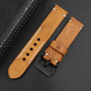 Texhide Stylish Watch Leather Strap For Men (Black, Brown, Tan)