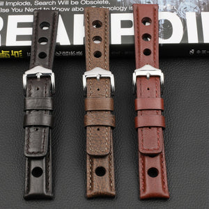 Texhide Casual Watch Leather Strap For Men (Black, Brown, Red)