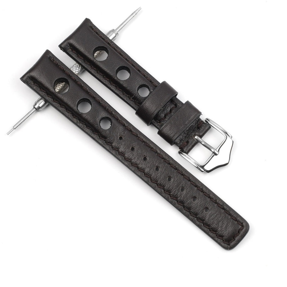 Texhide Casual Watch Leather Strap For Men (Black, Brown, Red)