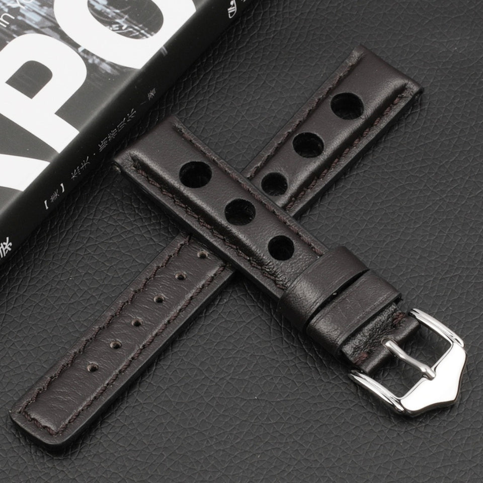 Texhide Casual Watch Leather Strap For Men (Black, Brown, Red)