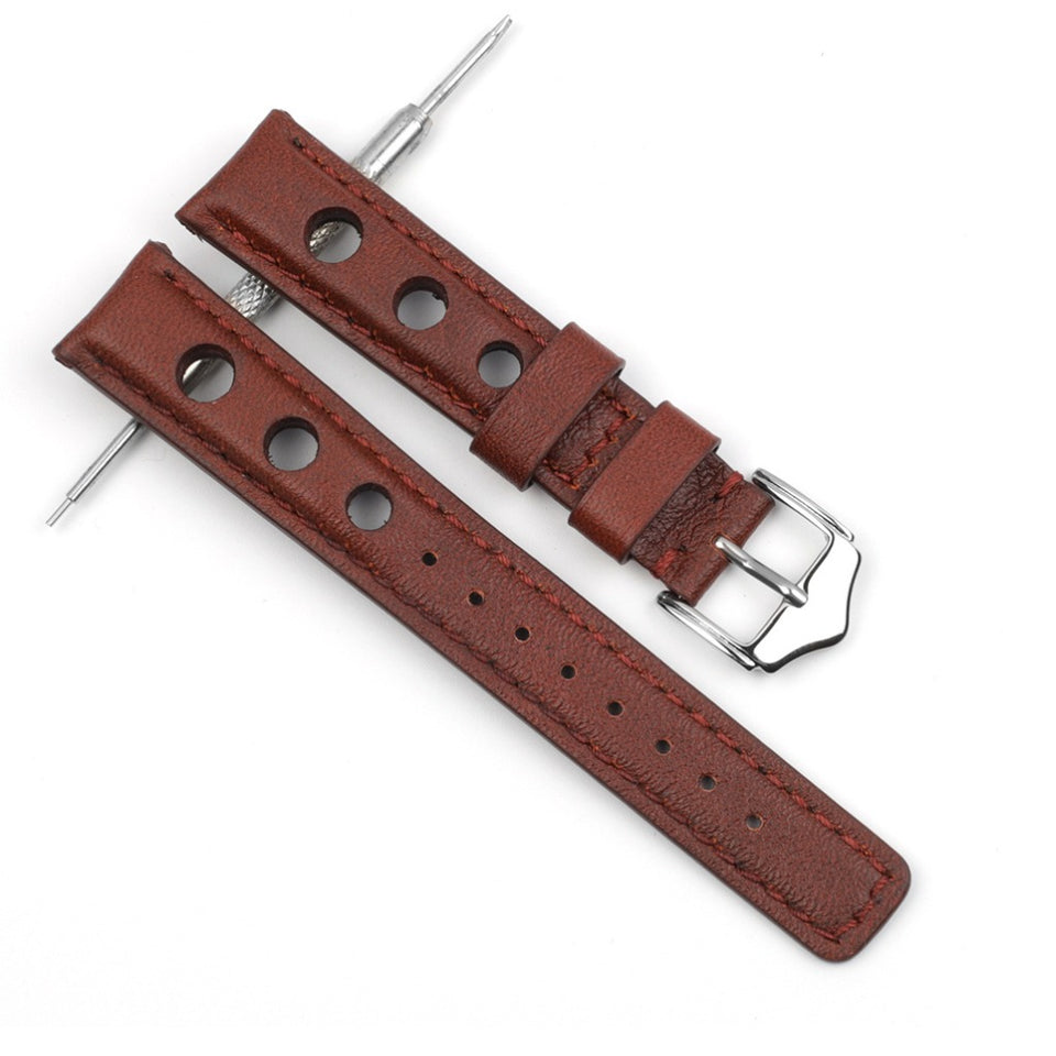 Texhide Casual Watch Leather Strap For Men (Black, Brown, Red)