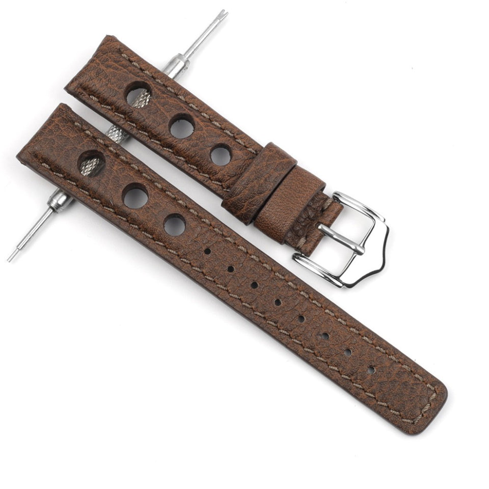 Texhide Casual Watch Leather Strap For Men (Black, Brown, Red)
