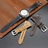 Texhide Classic Watch Leather Strap For Men (Black, Brown, Tan)