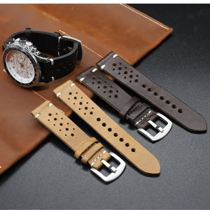 Texhide Classic Watch Leather Strap For Men (Black, Brown, Tan)