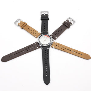 Texhide Classic Watch Leather Strap For Men (Black, Brown, Tan)