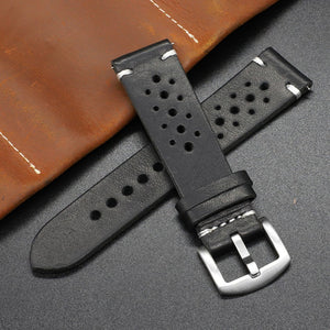 Texhide Classic Watch Leather Strap For Men (Black, Brown, Tan)