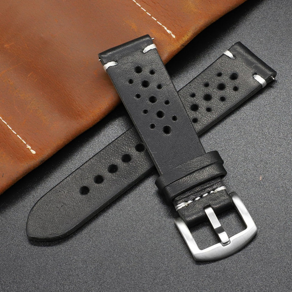 Texhide Classic Watch Leather Strap For Men (Black, Brown, Tan)