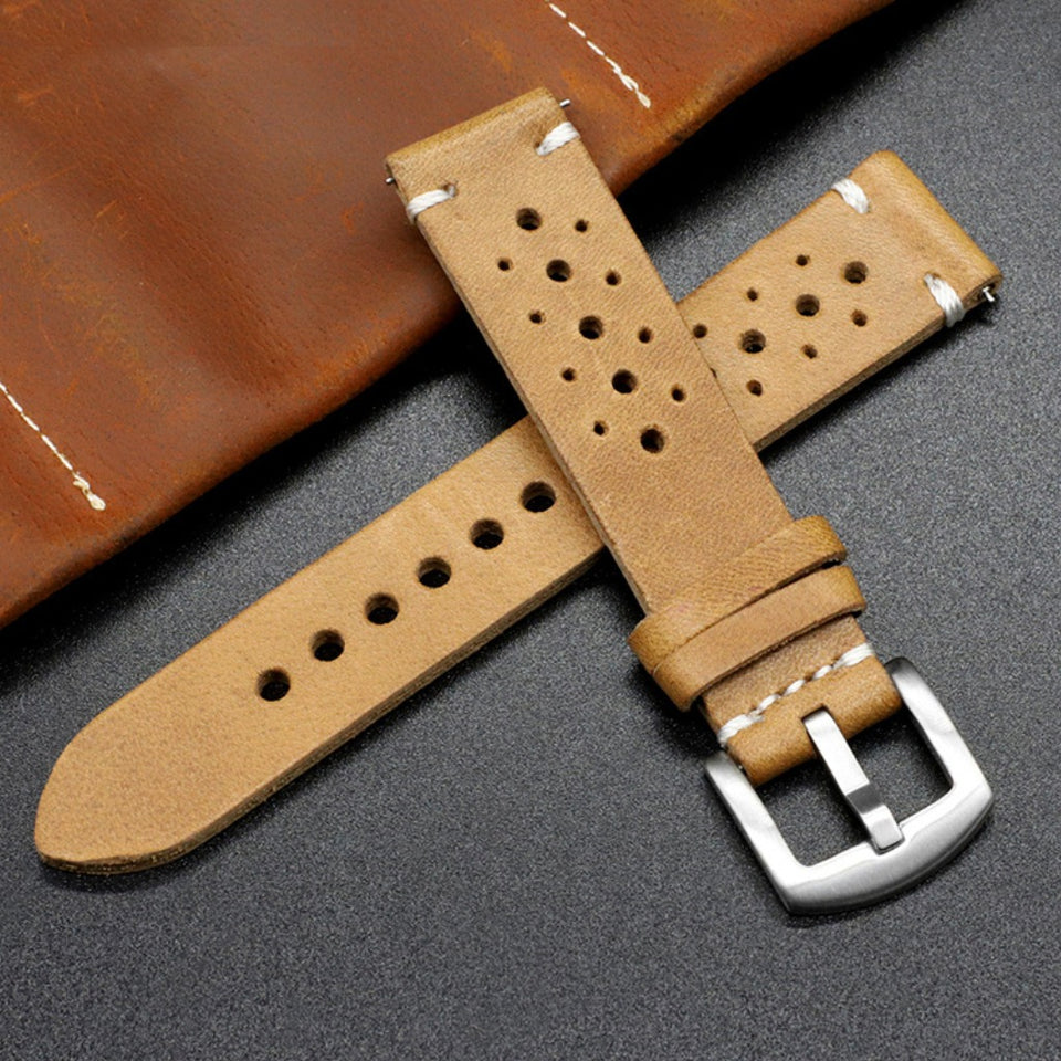 Texhide Classic Watch Leather Strap For Men (Black, Brown, Tan)
