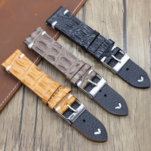 Texhide Leather Strap For Watch(Black, Grey, Tan)