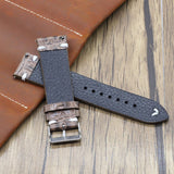 Texhide Leather Strap For Watch(Black, Grey, Tan)