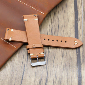 Texhide Stylish Leather Watch  Strap (Black, Tan, Cream)