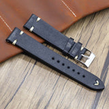 Texhide Stylish Leather Watch  Strap (Black, Tan, Cream)
